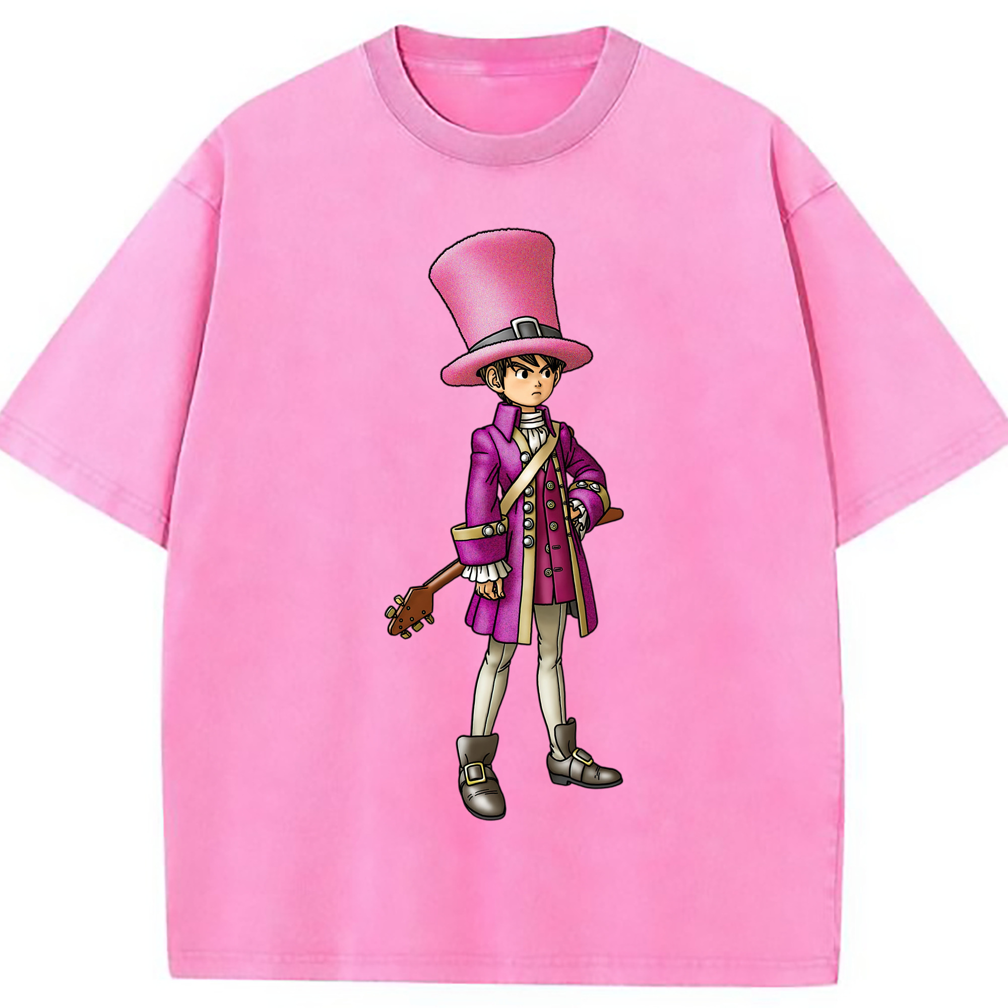 （画像用） ドラゴンクエスト Doragon Kuesuto Dragon Quest 綿100% ヴィンテージ風 半袖Tシャツ（フロントプリント）